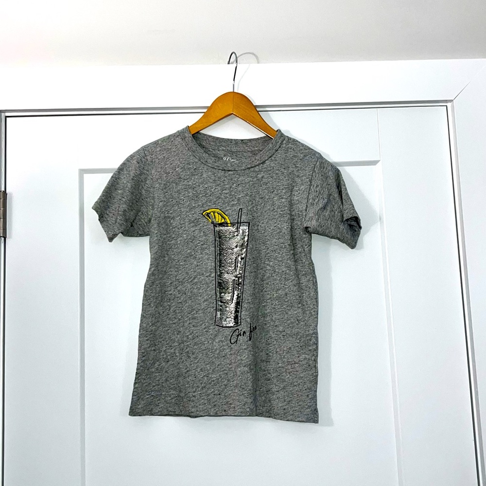 J. Crew Gin Fizz Sequin Graphic Tee Shirt